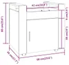 vidaXL Kancelársky vozík s vysokým leskom biely 60x45x60 cm Náhľad obrázku produktu 8