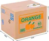 A cardboard box designed to look like an orange crate, with dimensions indicated. It features graphics of oranges and the word "ORANGE". There is also a small slot on top, suggesting it's a coin bank. Náhľad obrázku produktu