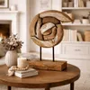 Teak Deko Teakholz Figur Holz Schnecke auf Ständer Garten Produktbild-Vorschau 2