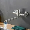 Küchenarmatur Edelstahl – 360° Drehbarer Wandwasserhahn, Produktbild-Vorschau 4