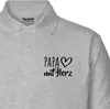 Huuraa Herren Polo Shirt Papa mit Herz 3XL Sport Grey Bio Produktbild-Vorschau 2
