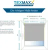 Diagram showing how to measure for window blinds, with text explaining measurements. Produktbild-Vorschau
