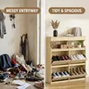 Schuhschrank Rattan, Schuhkipper Schmal, 20 Paar, Gelb | Produktbild-Vorschau 3