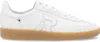 A white leather sneaker with a gum sole is shown from the side. Produktbild-Vorschau