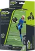 A product box for a soccer training device, featuring a young boy kicking a soccer ball. Produktbild-Vorschau