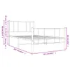 Bettgestell mit Kopf- und Fußteil Metall Weiß 107x203 cm Produktbild-Vorschau 9
