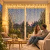 UISEBRT LED Eisregen-Lichtdekoration 5M 200LED, warmweiß, 8 Produktbild-Vorschau 10