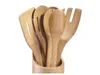 A set of bamboo kitchen utensils in a holder. Podgląd zdjęcia produktu