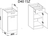 Technical drawings of kitchen cabinets with dimensions. Produktbild-Vorschau