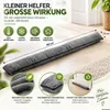 2x Zugluftstopper Tür 90 cm Grau – Weicher Plüsch Produktbild-Vorschau 3
