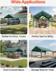 Collage of four images showing different applications of a green carport. Anteprima dell’immagine prodotto