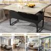 A collage of images showing a lift-top coffee table in a living room setting, and then in different room scenarios like a bedroom, home office, and reception area. Produktbild-Vorschau