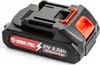 A black and red battery pack for a power tool, shown from a slightly elevated angle against a white background. Náhled obrázku produktu