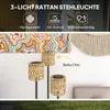 Outsunny Solar Stehlampe Rattan Solarlampen mit Lichtsensor Produktbild-Vorschau 4