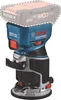 A Bosch Professional 18V cordless edge router with a battery pack attached. Voir les images du produit