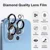A close-up of a smartphone camera lens protector with marketing text and icons. Produktbild-Vorschau