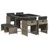 A patio dining set with stools and cushions. Produktbild-Vorschau