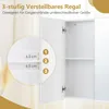 COSTWAY Zrcadlová skříňka do koupelny, nástěnná skříňka s Náhled obrázku produktu 5