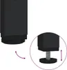 A close-up view of the adjustable leg of a black furniture piece, with an inset showing the screw mechanism for height adjustment. Náhled obrázku produktu