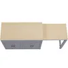 Top-down view of a gray cabinet with a light brown pull-out table extension. Produktbild-Vorschau