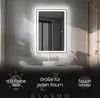 Badspiegel mit LED Beleuchtung 100x200 cm Lila - Vertikal Produktbild-Vorschau 1
