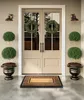 A double door entrance with two wreaths, two topiaries, and a doormat. Podgląd zdjęcia produktu