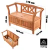 KADAX Park-Gartenbank aus Holz mit Rückenlehne, 119 cm, Produktbild-Vorschau 7