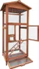 A wooden bird aviary with a metal tray. Produktbild-Vorschau