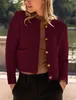 ASKSA Damen Strickjacke Rundhals Cardigan Knopfleiste Produktbild-Vorschau 4
