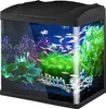 A black aquarium filled with water, fish, and plants. Náhled obrázku produktu