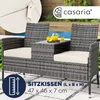 Banc de jardin en polyrotin 2 places avec coussins table Voir les images du produit 2