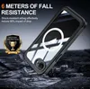 A phone case is shown on a dark, rocky surface, with debris falling around it. Anteprima dell’immagine prodotto