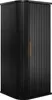 A black tall cabinet with a ribbed texture and a single brown handle on the door. Produktbild-Vorschau