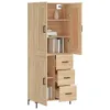 vidaXL Highboard Sonoma-Eiche 69,5x34x180 cm Holzwerkstoff Produktbild-Vorschau 3