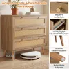Komoda rattanowa COSTWAY z 3 szufladami, kredens drewniany Podgląd zdjęcia produktu 7