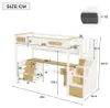 Letto a soppalco 90x200 cm in legno con scrivania, Anteprima dell’immagine prodotto 2