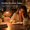 Bunte Glas Tischlampe Kabellos, Vintage LED Produktbild-Vorschau 5