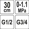 Four panels with technical specifications and measurements. Voir les images du produit