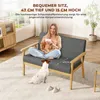 Iropro 2-Sitzer-Sofa Stoff 113x67x75 cm Hellgrau Vintage Produktbild-Vorschau 6