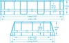 Diagrams showing the dimensions of an oval frame swimming pool. Produktbild-Vorschau