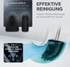 A marketing image showing a toilet brush with its features highlighted. Produktbild-Vorschau