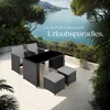 A rattan furniture set on a patio overlooking the ocean. Náhled obrázku produktu