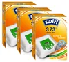 Three boxes of Swirl vacuum cleaner bags stacked diagonally. Produktbild-Vorschau