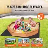 SucceBuy dřevěné pískoviště s krytem, 75,6 x 75,6 x 9,1 Náhled obrázku produktu 2