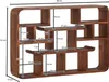 A diagram of a wooden shelf with dimensions indicated by lines and text. Voir les images du produit