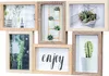 A collage of six framed pictures of plants and a framed word 'enjoy'. Produktbild-Vorschau