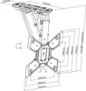 A diagram showing the dimensions and angles of a TV ceiling mount. Anteprima dell’immagine prodotto