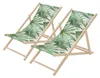 ECD Germany 2er Set Liegestuhl klappbar Palme Grün-Weiß aus Produktbild-Vorschau 1