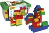 A set of building blocks and a container of blocks are shown. Podgląd zdjęcia produktu