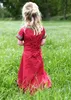 Kinder Mittelalterkleid Eleanor, kurzarm, rot/schwarz : 110 Produktbild-Vorschau 4